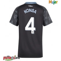 Camiseta Aston Villa Ezri Konsa #4 Visitante Equipación para mujer 2025-26 manga corta